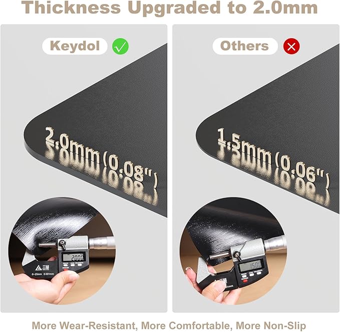 [Thickened to 2.0mm] 36"x 48" Office Chair Mat for Hardwood, Vinyl Computer Floor Mat, Anti-Slip Desk Mats for Hardwood, Easy to Clean Office Chair Floor Protector, Durable Rolling Chair Mat