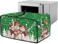 Air Fryer Toaster Oven Cover Fabric Convection Oven Cover with Pockets, Small Appliance Dust Protection for Christmas, S, 14.5 x 18.5 x 9 Inches, Snowman Guitar Musical Note Star Green