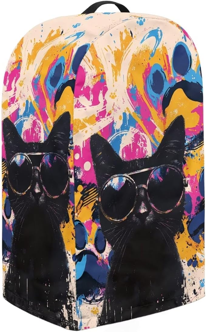 Cool Black Cats Blender Cover Kitchen Appliance Cover Anti Fingerprint Dust Protection Washable Coffee Machine Cover Food Processor Dust Cover Stand Mixer Cover with Top Handle