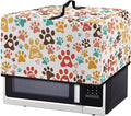 Microwave Oven Dust Cover, Dog Paw Polyester Dust Cover for Microwave Oven for Most Microwaves Oven Cloth Covers Waterproof Microwaves Dusts Covers Anti-Scratch Washable