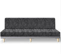 molasofa Leather Like Stretch Futon Slipcover Armless Futon Bed Sofa Cover Furniture Protector with Elastic Bottom, Soft and Washable Futon Cover for Sofa Bed Stay in Place（Larger，X Light Grey）
