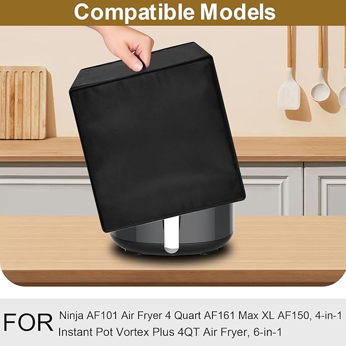 Air Fryer Cover for Ninja AF101 4QT, Fits Instant Pot Vortex 6QT XL & Chefman 4QT, Heavy Duty Heat/Dust Proof Waterproof Cover, 13.79"x10.24"x11.82"H