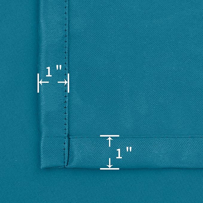 BGment Peacock Blue Blackout Curtains for Kitchen Bedroom Window - Short Drapes Thermal Insulated Blackout Blinds for Rv Bathroom Privacy, 42 x 48 Inch, 2 Panels