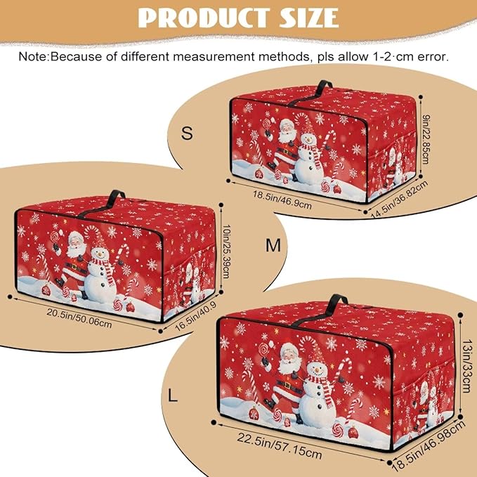 Christmas Toaster Oven Dust Cover Dustproof Smart Oven Air Fryer Microwave Cover with Side Pockets, Electric Appliance Protector for Kitchen, S, Santa Claus Snowman Candy Cane Red
