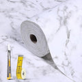 Drawer and Shelf Liner for Kitchen Cabinet: 12 in X 40 Ft Non Slip Waterproof Shelf Paper Non Adhesive Refrigerator Liners White Marble Easy Liners for Bathroom with Knife Tape Measure