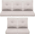 Patio Chair Cushions 5 Packs - Outside 22x24 High Back Water-Resistant Cushion with Zipper Cover for Outdoor Glider Rocking Chairs Loveseat 3-seat Couch Sofa – Beige/Buckle