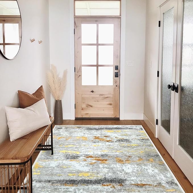 Runner Rug Washable 3x77 FT, Non Slip Rubber Backing Abstract Carpet, Soft Area Rugs for Bedroom Kitchen Hallway Entryway Bathroom, Customized