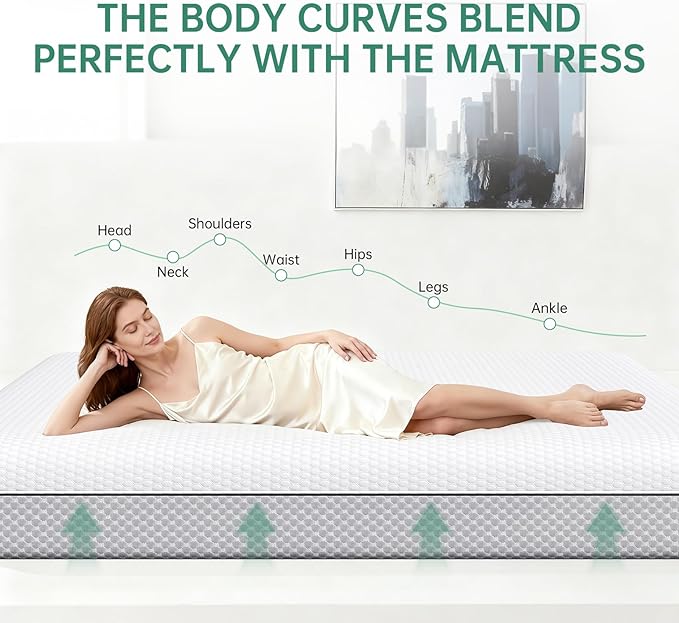EYN Memory Foam Mattress Cooling Gel Size Matress in A Box Bed Frame Pressure Relief Medium Firm Size Removable Washable Cover Feel Bedroom Essentials CertiPUR-US Certified (5'', Twin XL)