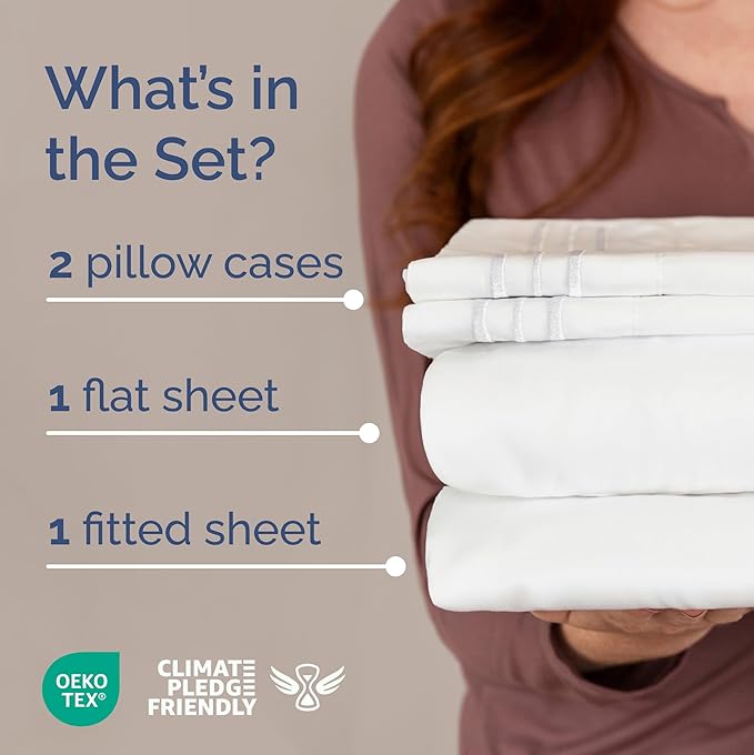 Alaskan King Sheets 108 x 108 – 4 Piece Luxury Alaskan King Sheet Set – Fits 10” to 16” Deep Pocket Alaskan King Fitted Sheet – Extra Large Oversize Fitted Sheet - Perfect for Family Beds