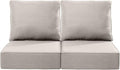 Luxury 24x24x6 Inch Outdoor Chair Cushions - Set of 2 Water Resistant Comfortable Patio Seat Cushion for Porch Set Rattan Dining Rocker Glider Chairs Loveseat Couch Sectional Sofa - Beige