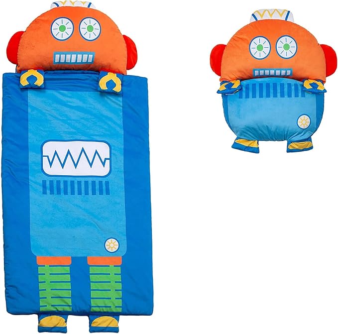 Kid's Nap Buddies Character Preschool Nap Mat, Toddler Sleeping Bag with Pillow for Daycare, Ages 3+