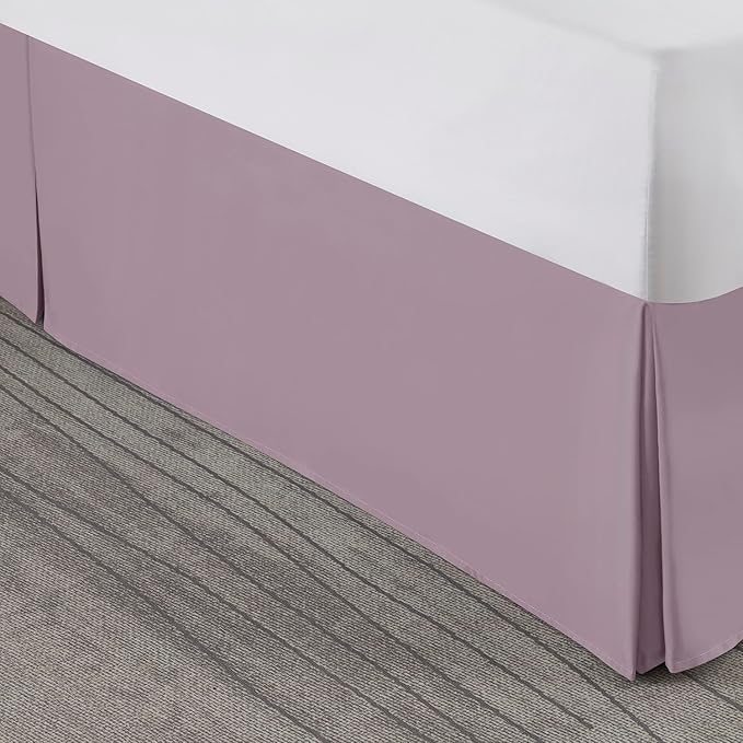 Nestl Peach Twin Bed Skirt - Twin Size Bed Skirt 14 Inch Drop - Brushed Microfiber Bed Skirts - Hotel Quality Pleated Bed Skirt - Shrinkage & Fade Resistant