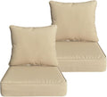 Goodgoods 22x24 inch Outdoor/Indoor Deep Seat Patio Cushions Set of 2 Resilient Foam Filling Water Repellent Stain-Resistant UV Resistant Weather Resistant Deep Seat Bottom Beige