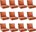 Outdoor Cushion Set for Furniture Patio Furniture, UV Resistant, Water Resistant - 6 Inch Thick Foam Garden Cushions – 22x24 Inch Patio Seat Covers for Chair/Sofa/Couch | Orange | 12-Pack |