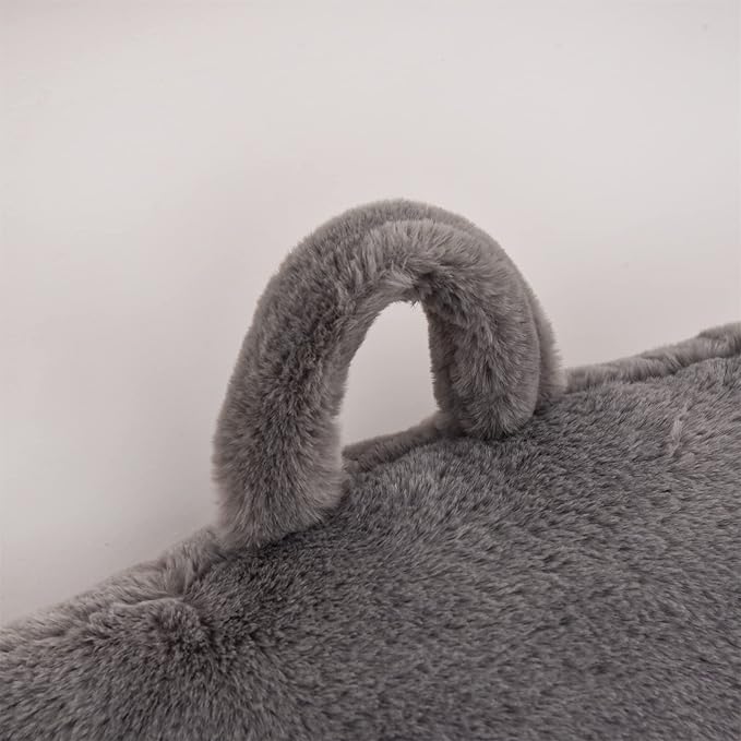 Aimuan Reading Pillow Bed Rest Pillow with Arms Rabbit Fur Cushion for Adults Teens Incline Rest Sitting up & Sleeping Snoring Pillow with Pregnancy Lumbar Back Support (Standard, Grey)