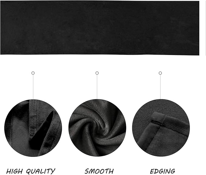 BALCONY & FALCON Velvet Table Runner 14"x71" Black Luxury Machine Washable Farmhouse Vintage Runner for Table Dining, Party, Wedding, Birthday, Easter, Thanksgiving & Christmas & Home Décor