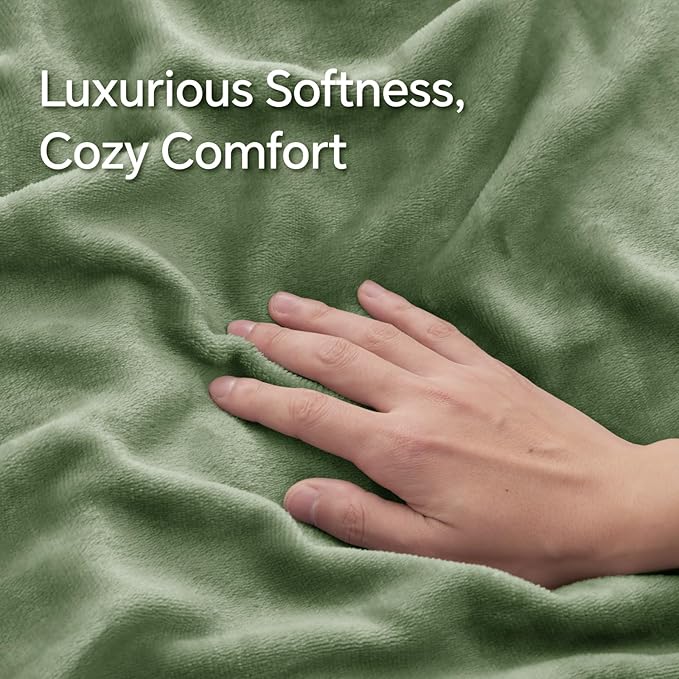 BEDELITE Flannel Pillow Cases Queen Size Set of 2, Super Soft Fleece Pillowcases with Zipper for Bedroom, Sofa, Couch,Luxury Cozy Velvet Pillow Shams for All Seasons(20x30 Inches,Sage Green)