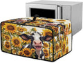 Countertop Convection Oven Cover Dust Protection Air Fryer Toaster Oven Covers with Side Pockets, for Home Kitchen Decor, S, 14.5 x 18.5 x 9 Inches, Cute Cow Sunflower