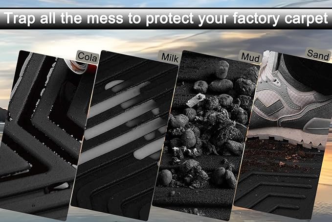TPE Floor Mats Compatible with KIA Sportage 2017-2022 Models Hyundai Tucson 2016-2021 (Not for Hybrird)，All Weather Protection 3D Tech Waterproof Durable Anti-Slip Floor Liners