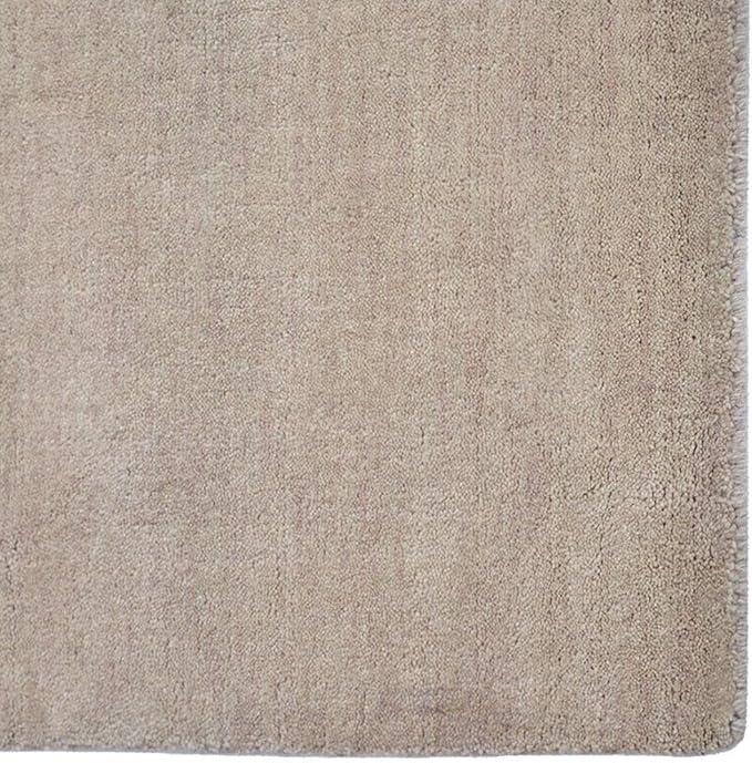 Hand Knotted Loom Wool ECO-Friendly Area Rugs - 6'7''x9'10'', Rectangle, Beige Color, Solid Plain Design, High Pile Thick Handmade Anti Skid Rugs for Living Room (L00111)