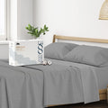Mayfair Linen 100% Cotton Striped Sheets California King Size Bed Set - 500 Thread Count Damask Sheets Cal King Size 4 PC Set (Dark Grey Stripe), Soft, Cooling, Sateen Weave 16" Deep Pocket Bedsheet