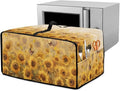 Microwave Oven Cover Dustproof Air Fryer Toaster Oven Protector with Storage Pockets, Stain-resistant Small Appliance Cover for Kitchen Decor, M, Sunflower Butterfly