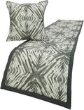 The HomeCentric King/Queen/Twin Grey & White Designer Full 68"x18" Bed Runner Without Pillow Cover, Quilted Bed Scarf on Cotton Fabric - Grey Semblance