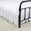 Bed Skirt Twin Size Ruffled Bed Skirt with Split Corners, 15 Inch Drop Dust Ruffle Bed Skirts with Platform, White