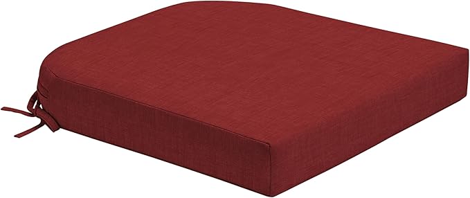Arden Foam Outdoor Round Back Seat Cushion, 20 x 19, Made with ProFoam, Rain-Proof, Fade Resistant, Ruby Red Leala