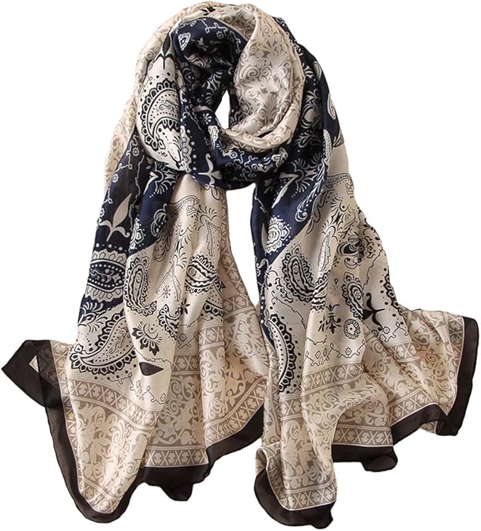 Fashion Scarves Scarf 100% Silk Feeling Scarf Silk Like Scarves Long Lightweight Sunscreen Shawls for Women