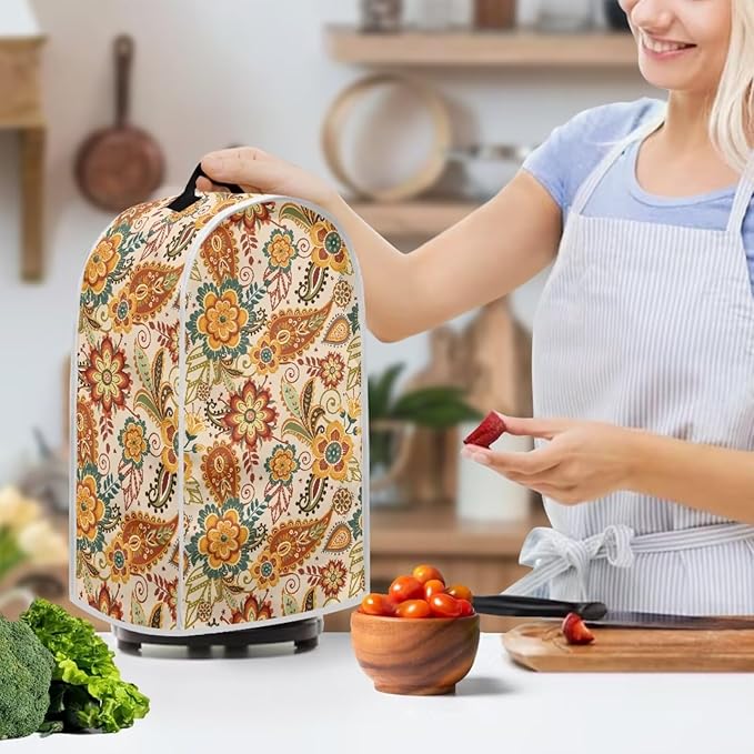 Boho Blender Protective Cover Kitchen Blender Dust Cover Reusable Food Processor Dust Covers Universal Kitchen Appliance Cloth Protector Fall Tabletop Decor Gift for Friends