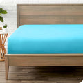 Bare Home Fitted Bottom Sheet Queen Size - Premium 1800 Microfiber - Ultra-Soft Hotel Luxury - Deep Pocket - Durable and Long Lasting (Queen, Aqua)