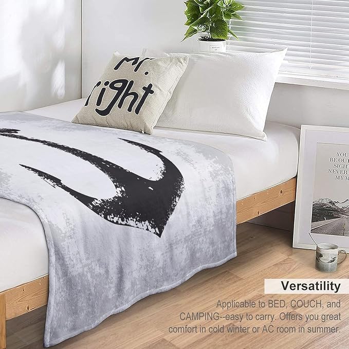 Nautical Anchor Blanket Modern Abstract Light Grey Black Anchor Art Print Soft Cozy Lightweight Throw Blanket for Women Men Bedroom Living Room Dorm Chair Sofa Travel 50x60in