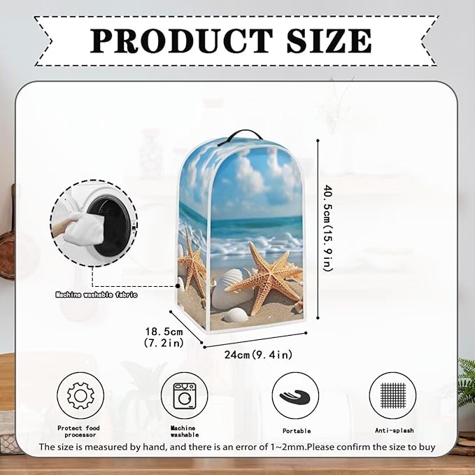 Blender Cover Dust Cover Kitchen Decor Coffee Maker Cover Dust Protection Electric Appliance Dustproof Cover Universal Fit, Beach Starfish Conch