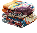 MSGKV Boho Throw Blanket for Bed Couch,100% Cotton Throw Blankets 80''x 90'' Mexican Super Soft Blanket Travel Picnic Blankets Versatile Knit Woven Blanket Boho Decor