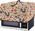 Microwave Oven Cover, Thanksgiving Turkey Dustproof Machine Protector Decorative Kitchen Appliance Cover Waterproof Polyester Fabric for Most Countertop Microwaves Easy to Clean