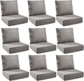 Outdoor Cushion Set for Furniture Patio Furniture, UV Resistant, Water Resistant - 6 Inch Thick Foam Garden Cushions– 24x24 Inch Patio Seat Covers for Chair/Sofa/Couch | Grey | 9-Pack |