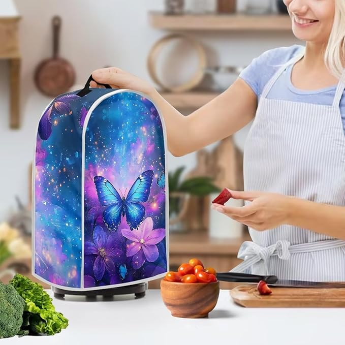Butterfly Blender Cover for Kitchen Blender Dust Cover Reusable Food Processor Dust Cover Easy to Install Kitchen Appliance Cloth Cover Novelty Tabletop Decor Gift for Friends
