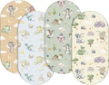 VitalCozy 4 Pcs Watercolor Dragon Bassinet Sheets 32 x 16 x 3 Inches Dragon Sheets for Standard Bed Toddler Mattresses Soft Breathable Cute Watercolor Print Newborn Bedding for Girl Boys