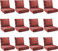 Outdoor Cushion Set for Furniture Patio Furniture, UV Resistant, Water Resistant - 6 Inch Thick Foam Garden Cushions – 22x24 Inch Patio Seat Covers for Chair/Sofa/Couch | Red | 12-Pack |