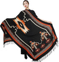 DANA XU 100% Merino Wool Extra Large Pashmina Blanket Travel Scarf Cashmere Wrap for Women Fall Winter Oversize Shawl Floral