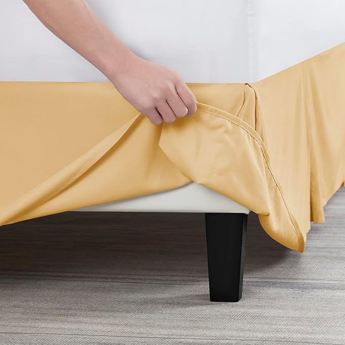 Nestl Gold Full XL Bed Skirt - Full XL Size Bed Skirt 14 Inch Drop - Brushed Microfiber Bed Skirts - Hotel Quality Pleated Bed Skirt - Shrinkage & Fade Resistant