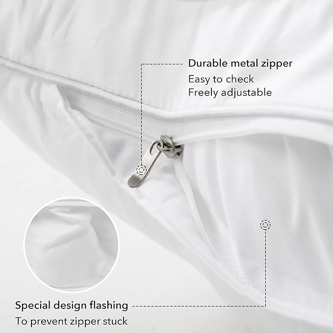 FAVRIQ 20 x 20 Pillow Inserts (Set of 2) - 20 Inch Square Interior Couch Throw Pillow with 100% Cotton Cover - Decorative Pillow Insert Pair - White Sofa Pillow
