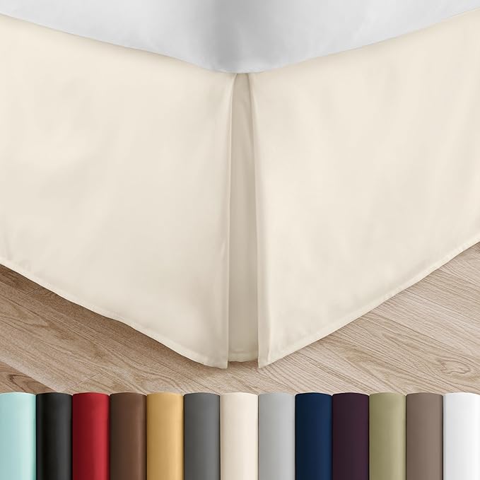 Linen Market Bed Skirt - Ultra Soft Microfiber - Easy Fit with 14 Inch Tailored Drop - Hotel Quality, Shrinkage & Fade Resistant - Bed Cover - Twin Bed Skirts - Bedroom Décor - (Twin, Ivory)