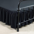 Bed Skirts King Size 14 Inch Ruffled Bed Skirt with Split Corners, 14 Inch Drop Dust Ruffle Bed Skirt with Platform, Black