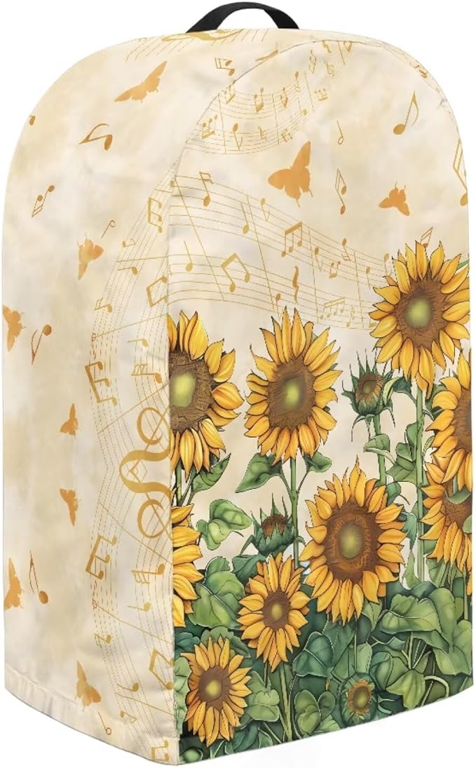 Butterfly Music Sunflower Blender Covers Food Processor Juicer Appliance Cover Waterproof Fabric Kitchen Appliance Covers Fits Most Models