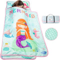 TANOSHII® Toddler Nap Mat with Pillow and Blanket, Portable Kids Sleeping Mats for Daycare, Preschool, 21" x 53", Lightweight and Soft Sleeping Bags for Kids