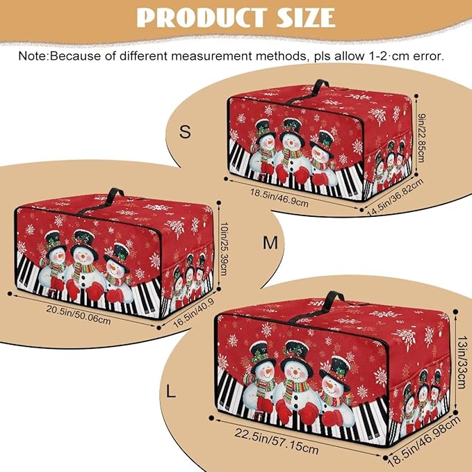 Christmas Air Fryer Toaster Oven Cover with Side Pockets, Holiday Festival Decor Electrical Appliance Cover Kitchen Countertop Accessories and Decor, M, Snowman Piano Keys Snowflake Red