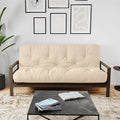 Royal Sleep Products by The Futon Factory 8 inch Foam Futon Mattress - Solid Ivory Fabric - Queen Size - CertiPUR Certified Foams - Made in USA - (Frame not Included)