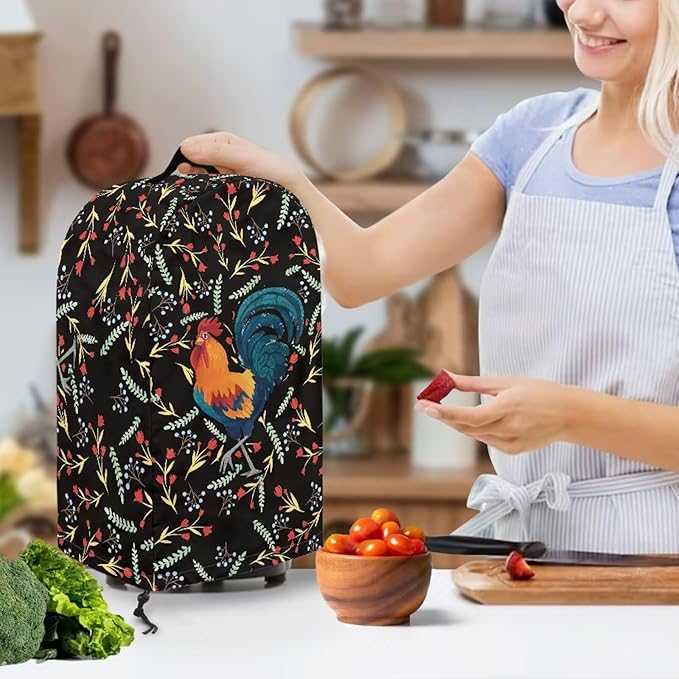 Chicken Pattern Blender Dust Cover Stand Mixer or Coffee Maker Appliance Cover with Drawstring, Anti Fingerprint Dust Proof Stain Resistant Blender Covers for Home Kitchen